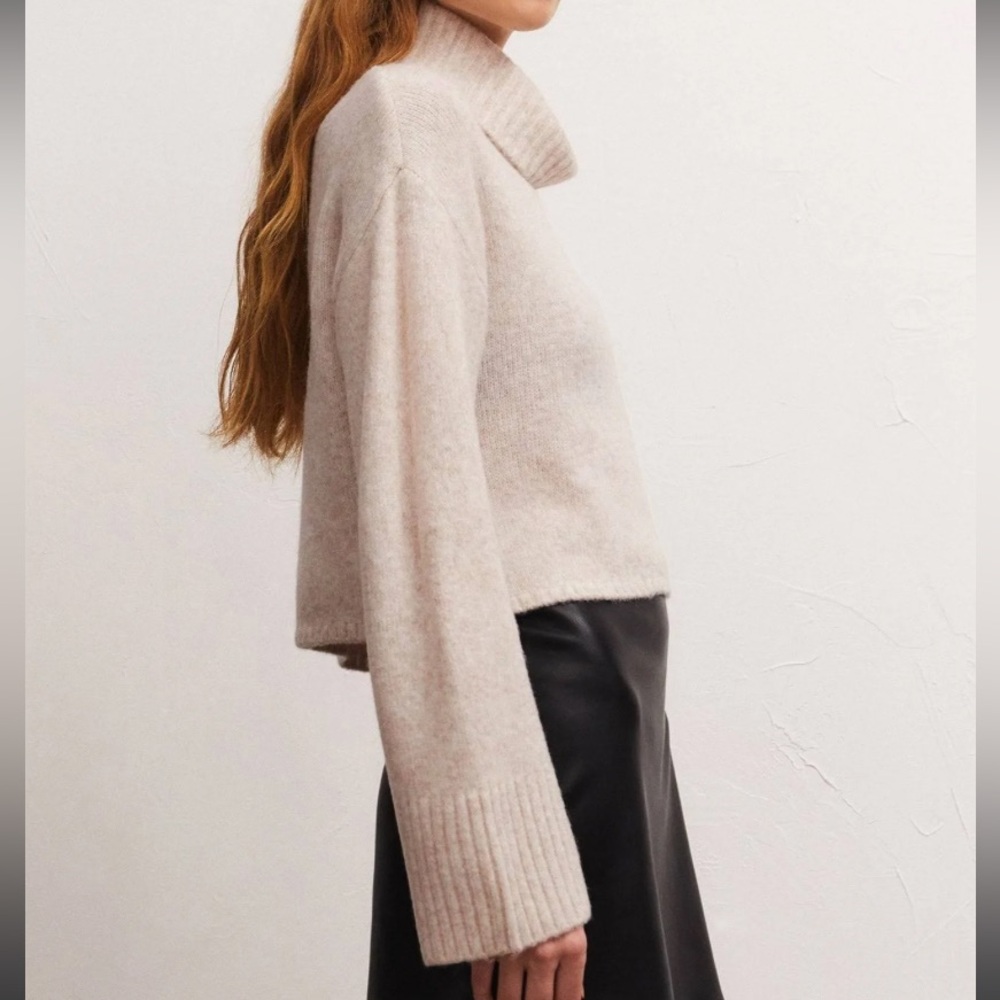 Z Supply URSA Cropped Wide Sleeve Turtleneck Sweater